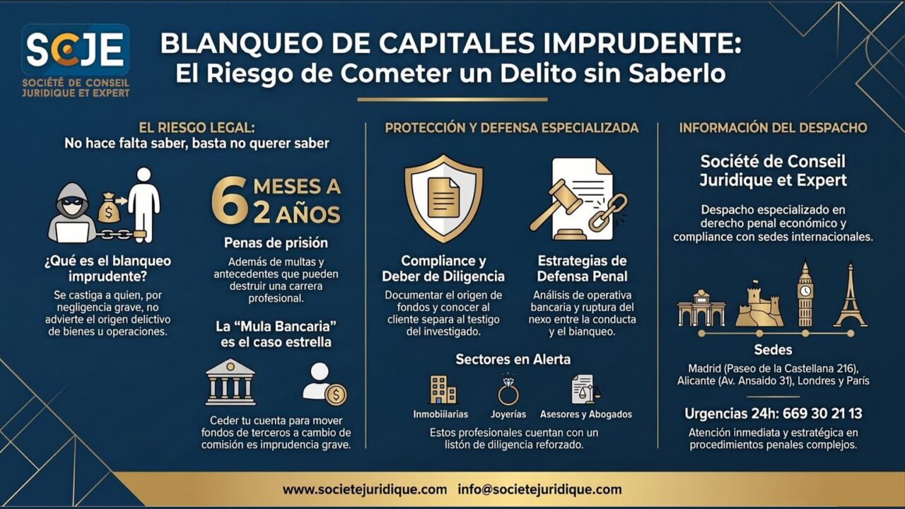 Blanqueo de capitales imprudente: el delito que se comete sin saberlo