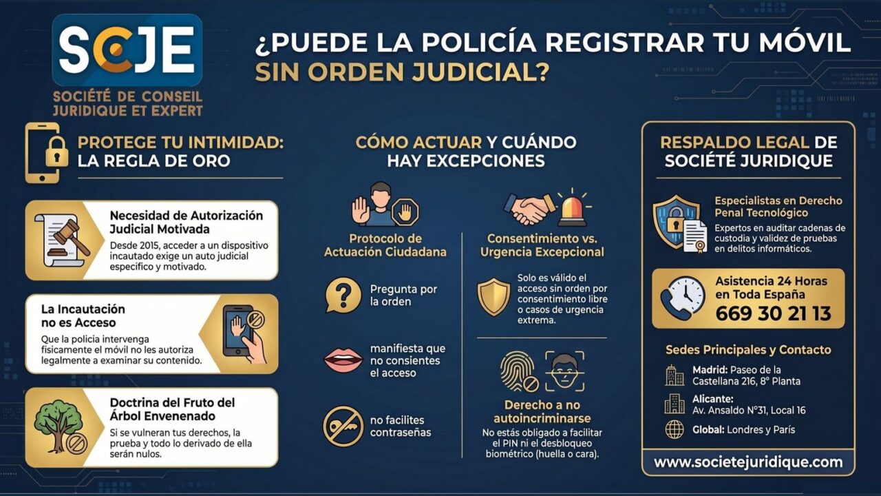 ¿Puede la policía registrar tu móvil sin orden judicial?