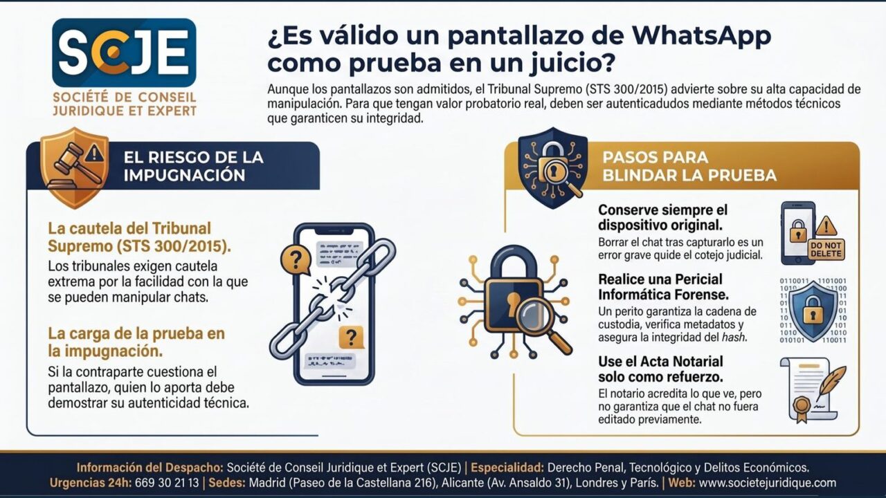 ¿Vale un pantallazo de WhatsApp como prueba en un juicio?