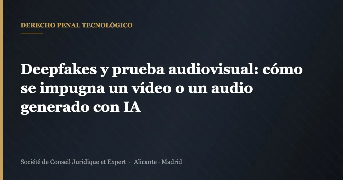 Deepfakes y prueba audiovisual: cómo se impugna un vídeo o un audio generado con IA